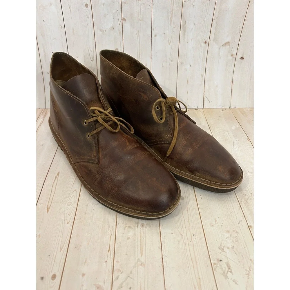 Clarks Originals Desert Boots‎ Distressed Brown Leather Crepe Sole Men's 11 US